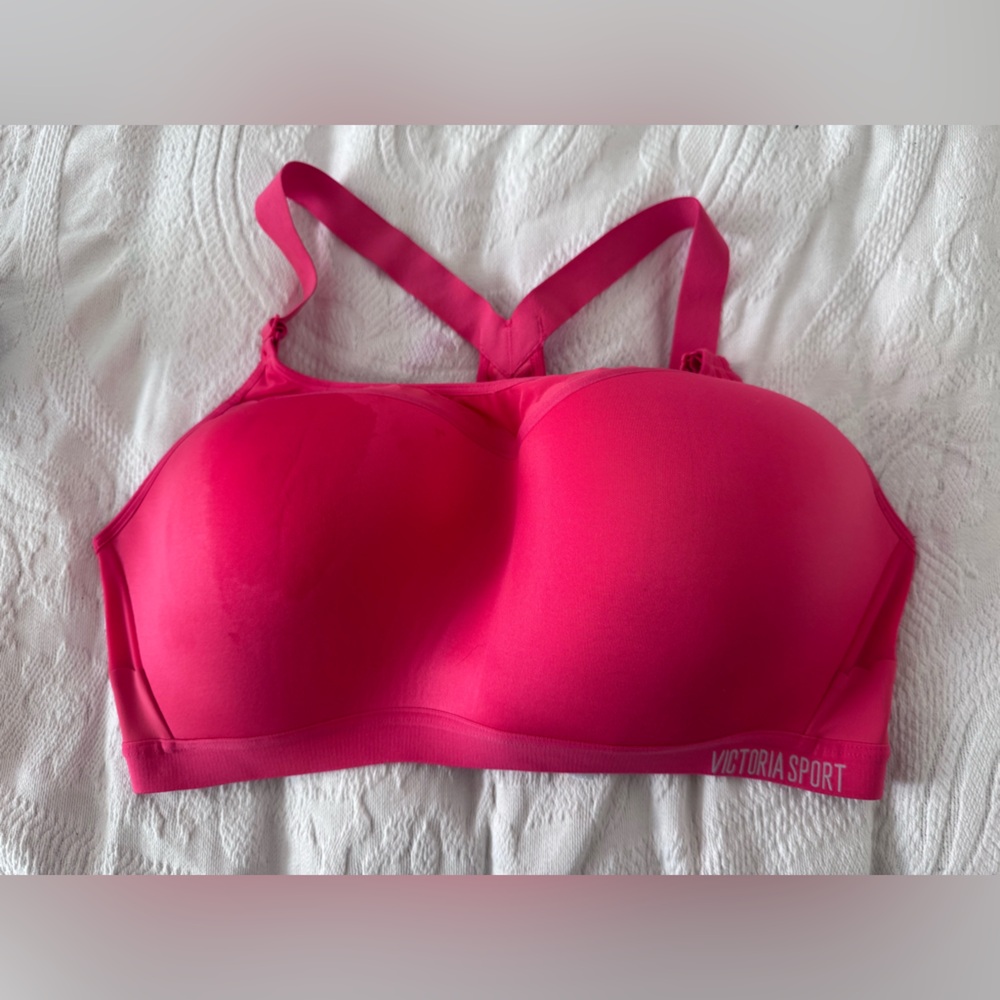 One pink VS Sports Bra
